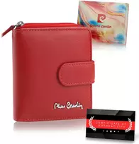 Moteriška odinė piniginė su RFID Pierre Cardin, raudona D40336
