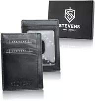 Plonas odinis kortelių dėklas STEVENS, juodas D40039