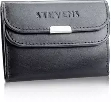 Maža moteriška odinė piniginė su RFID apsauga STEVENS, juoda D40038