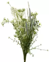 Dirbtinių baltų lauko gėlių puokštė, 58 cm