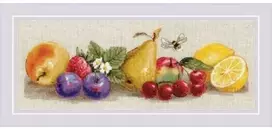 Riolis Siuvinėjimo kryželiu rinkinys „Vasaros skonis“ – vaisių natiurmortas 40 x 15 cm