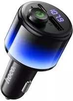 Automobilinis Bluetooth transmitteris Hoco 2 x USB A + USB C QC3.0 PD 42W E166 juodas