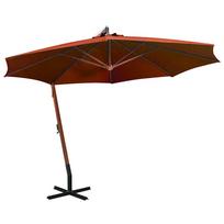 vidaXL Kabantis sodo skėtis su stulpu, terakota, 3,5x2,9m, eglė