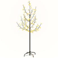 vidaXL LED medis su vyšnių žiedais, 120cm, 84 šiltos baltos LED