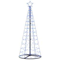 vidaXL LED Kalėdų medis EKENAS 250 cm 390 LED Mėlyna Plienas Mėlyna