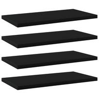 vidaXL Knygų lentynos plokštės, 4vnt., juodos, 40x20x1,5cm, mediena