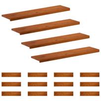 vidaXL Laiptų danga 16 vnt. 110 x 30 x 2 cm Ruda Kietas ąžuolo medis