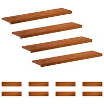 vidaXL Laiptų danga 12 vnt. 110 x 30 x 2 cm Ruda Kietas ąžuolo medis
