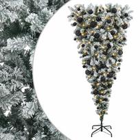 vidaXL Apverstas dirbtinis Kalėdų eglutė su šakomis 180 cm 300 LED