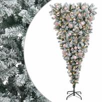 vidaXL Apverstas dirbtinis Kalėdų eglutė su šakomis 180 cm 300 LED