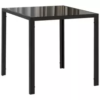 Valgomojo stalas 4 asmenims iš grūdinto stiklo, 75 x 75 x 75 cm, juodas