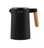 Virdulys su temperatūros reguliavimu Concept RK3301, 1,5 l : Galia (W) - 2200, Įtampa (V) - 220-240 V / 50-60 Hz, Matmenys (mm) - 225 240 150, Spalva - Juoda, Svoris (kg) - 1.25, Talpa (l) - 1.5