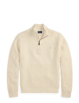 Polo Ralph Lauren - 2/16 Wool Cotton-Sweater-Half Zip - Megztinis su užtrauktuku - Kreminė spalva