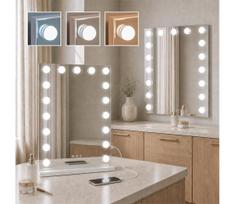 BRILAGI - LED reguliuojamas makiažo veidrodis HOLLYWOOD LED/15W/230V 55x77 cm balta