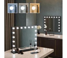 BRILAGI - LED reguliuojamas makiažo veidrodis HOLLYWOOD LED/15W/230V 60x50 cm juoda