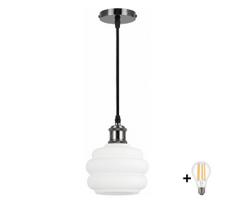 BRILAGI - LED pakabinamas šviestuvas ant laido RETRO GLASS 1xE27/60W/230V Ø 20 cm juoda/balta