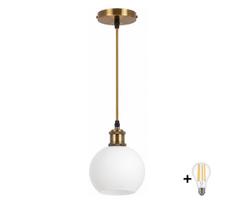 BRILAGI - LED pakabinamas šviestuvas ant laido RETRO GLASS 1xE27/60W/230V skersm. 15 cm auksinė/balta