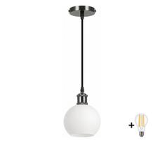 BRILAGI - LED pakabinamas šviestuvas ant laido RETRO GLASS 1xE27/60W/230V skersm. 15 cm juoda/balta