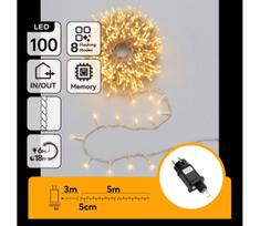 Aigostar - LED lauko kalėdinė girlianda 100 LED/8 režimai 5,3 m IP44 šiltai balta
