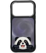 NIMMY dėklas BIG EYED LYING GIANT PANDA, suderinamas su MagSafe, skirtas IPHONE 18 Pro/17 Pro, juodas