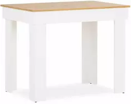 Homestyle4U Valgomasis stalas, 90x73x60 cm, balta ir ruda
