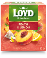 Vaisinis arbatos gėrimas LOYD, persiko ir citrinos skonio, 20x2 g