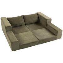 Modulinė sofa-lova, transformuojama į kušetę, žalia
