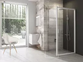 Stacionari sienelė Ravak Blix, BLPS-100, balta+stiklas Transparent