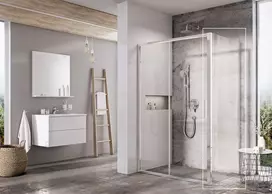 Stacionari sienelė Ravak Blix Slim, BLSPS-80 blizgus+transparent