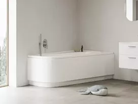 Asimetrinė vonia Ravak Chrome, 170x105, dešininė