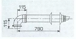 Sime koaksialinio dūmtraukio komplektas, 0,944mm, d=60/100