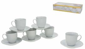 Puodelis su lėkštute Kitchen&GO, balta sp./sidabro sp., 0.180 l