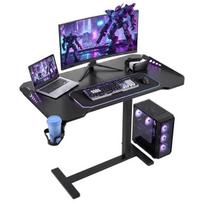 Mobilus žaidimų ir darbo stalas su RGB apšvietimu ir ratukais