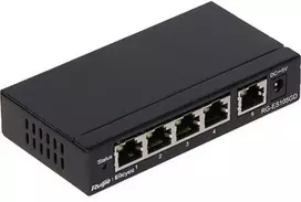 Ausinės Ruijie Networks RG-ES105GD tinklo komutatorius, nevaldomas, Gigabit Ethernet (10/100/1000), juodas