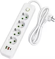 Toolight Prailgintuvas Maitinimo Blokas 4 Lizdai + 2x Usb-a + Usb-c Jnh021-4a Baltas