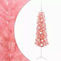 Dirbtinė siaura Kalėdų eglutė su žaisliuku 120 cm 150 LED