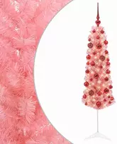 Dirbtinė siaura Kalėdų eglutė su žaisliukais 120 cm 150 LED
