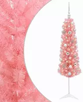 Dirbtinė siaura Kalėdų eglutė su žaisliuku 120 cm 150 LED