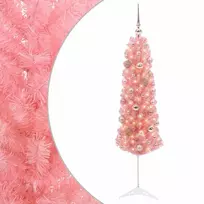 Dirbtinė siaura Kalėdų eglutė su žaisliuku 120 cm 150 LED