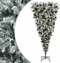Apverstas dirbtinis Kalėdų eglutė su šakomis 180 cm 300 LED
