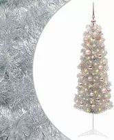 Dirbtinė siaura kalėdinė eglutė su žaisliuku 150 cm 150 LED