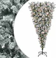 Apverstas dirbtinis Kalėdų eglutė su šakomis 180 cm 300 LED