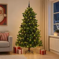 Dirbtinė Kalėdų eglutė su burbulais 180 cm 300 LED Šilta balta