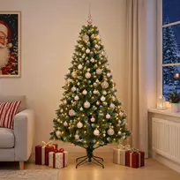 Dirbtinė Kalėdų eglutė su burbulais 210 cm 300 LED Šilta balta