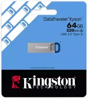 Atmintinė Kingston Technology DataTraveler 64GB Kyson 220MB/s Metalinė USB 3.2 Gen 1 (DTKNG2/64GB)