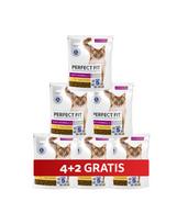 PERFECT FIT Antihairball 1+ 6 x 750 g visavertis sausas pašaras suaugusioms katėms, turintis daug vištienos, 4+2 GRATIS.