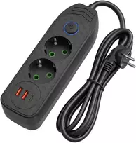 Toolight Prailgintuvas Maitinimo Blokas 2 Lizdai + 2x Usb-a + Usb-c Jnh023-2b Juodas