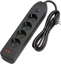 Toolight Prailgintuvas Maitinimo Blokas 4 Lizdai + 2x Usb-a + Usb-c Jnh025-4b Juodas