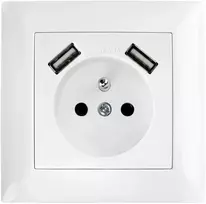 Toolight Viengubas Lizdas Su Įžeminimu + 2x Usb-a Oste Jnh003-g Baltas