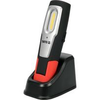 Yato LED dirbtuvių lempa YT-08558, 6+1W, 600lm, 250lm, 120lm, 6500K, 2600mAh, IP54, IK07, 3 režimai, magnetinė įkrovimo stotelė